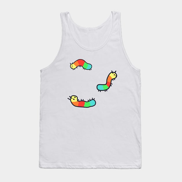 cute rainbow caterpiller design Tank Top by grafitytees